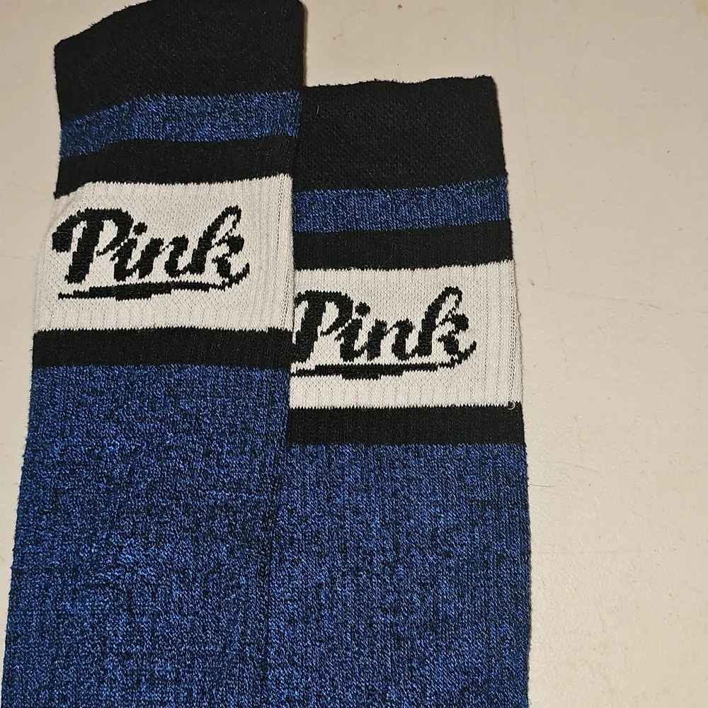 VS PINK Socks. Womens Nwots. Blue,White And Black